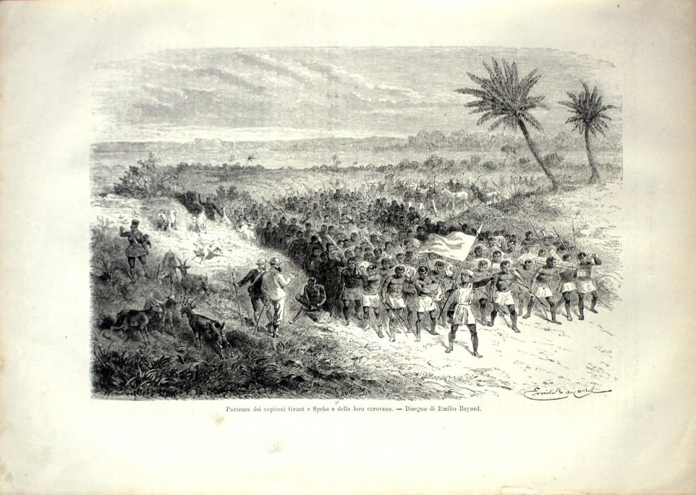 Partenza dei capitani Grant e Speke e della loro carovana. …