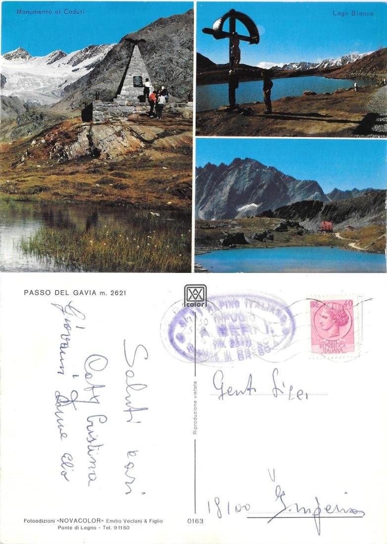 Passo del Gavia. Vedute. Viaggiata 1974