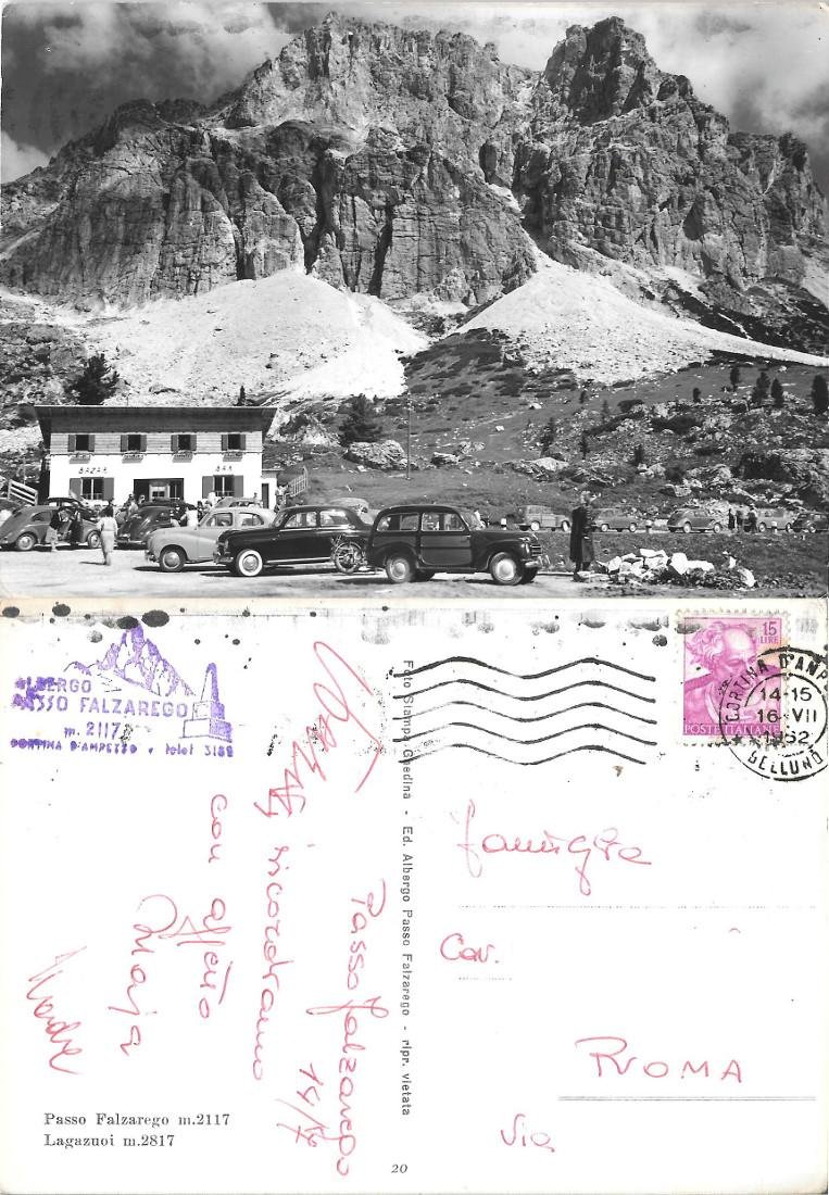 Passo Falzarego. Lagazuoi. Viaggiata 1962