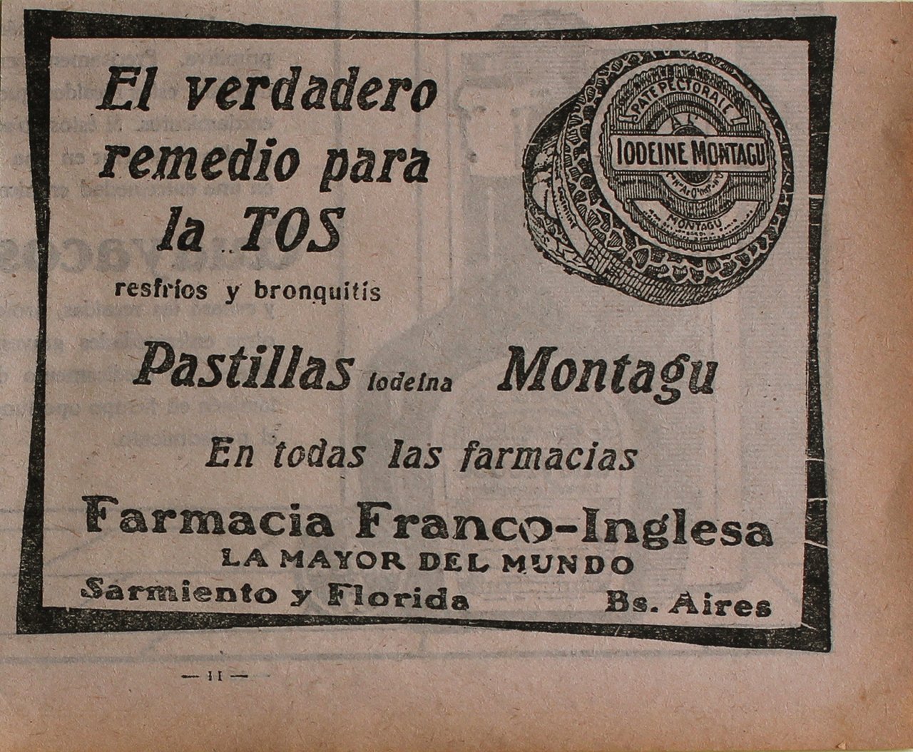 Pastillas iodeina Montagu - Advertising 1922