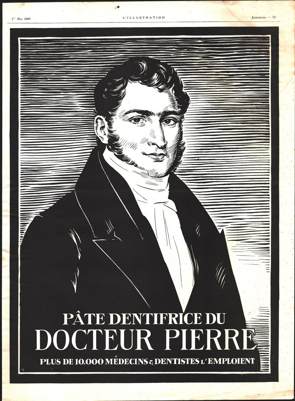 Pate dentifrice du Docteur Pierre. Advertising 1926