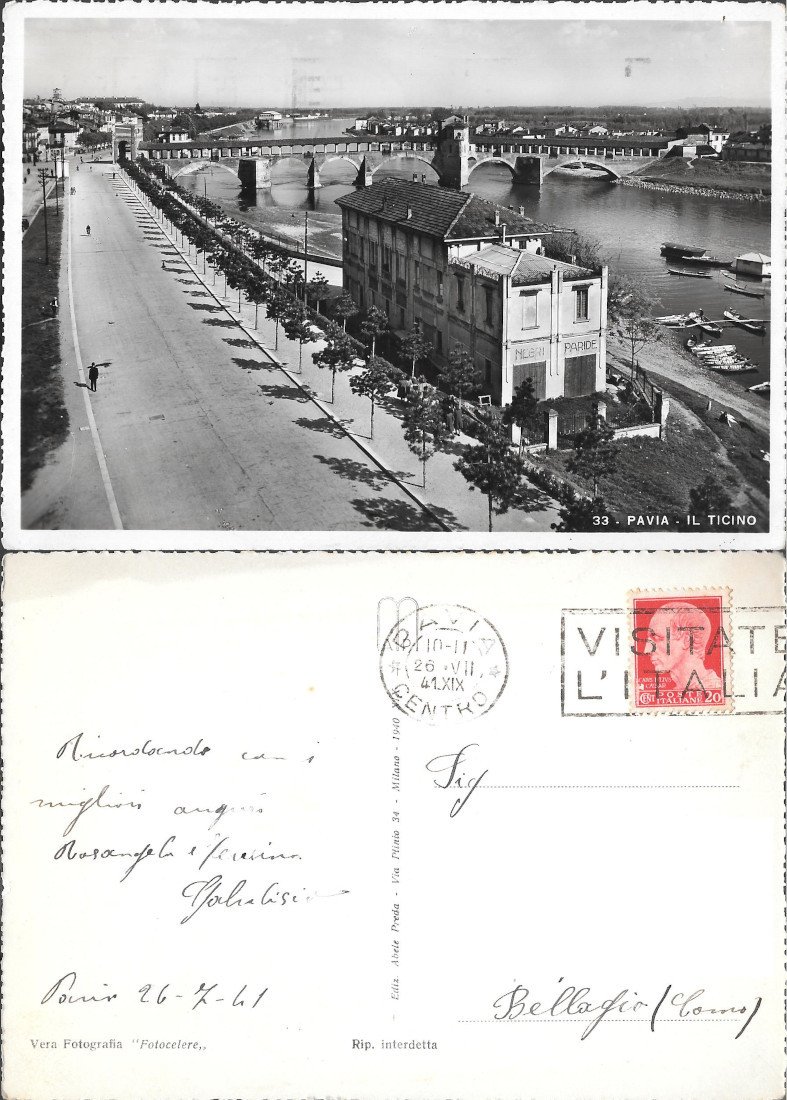 Pavia. Il Ticino. Viaggiata 1941
