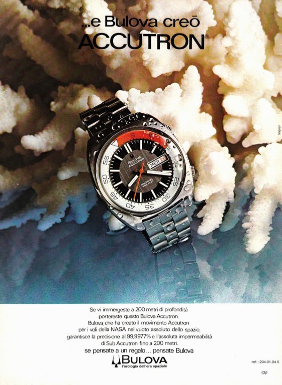 Peche Promenade, cantiere Amiot Naval/Bulova Accutron. Advertising 1974