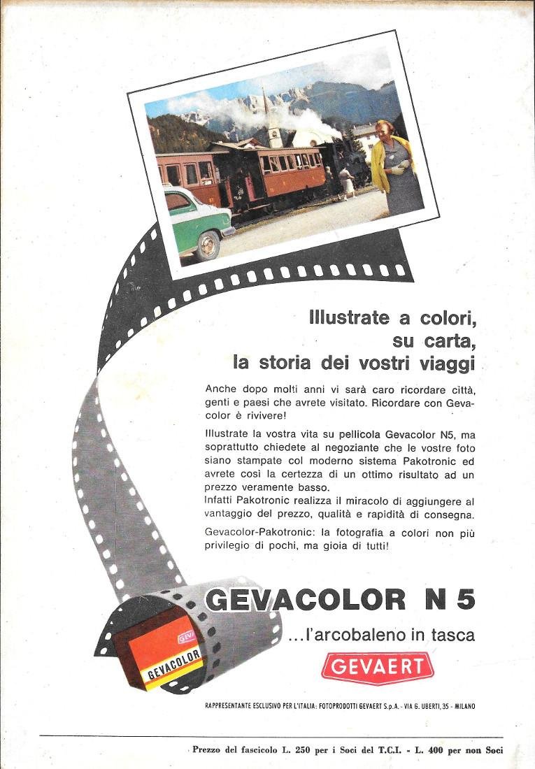 Pellicola Gevacolor N5. Advertising 1962