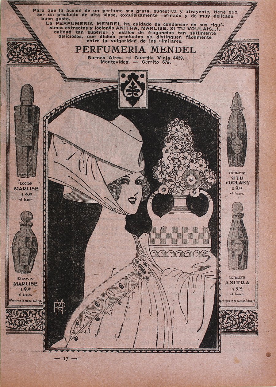 Perfumeria Mendel. Buenos Ayres, Montevideo - Advertising 1922