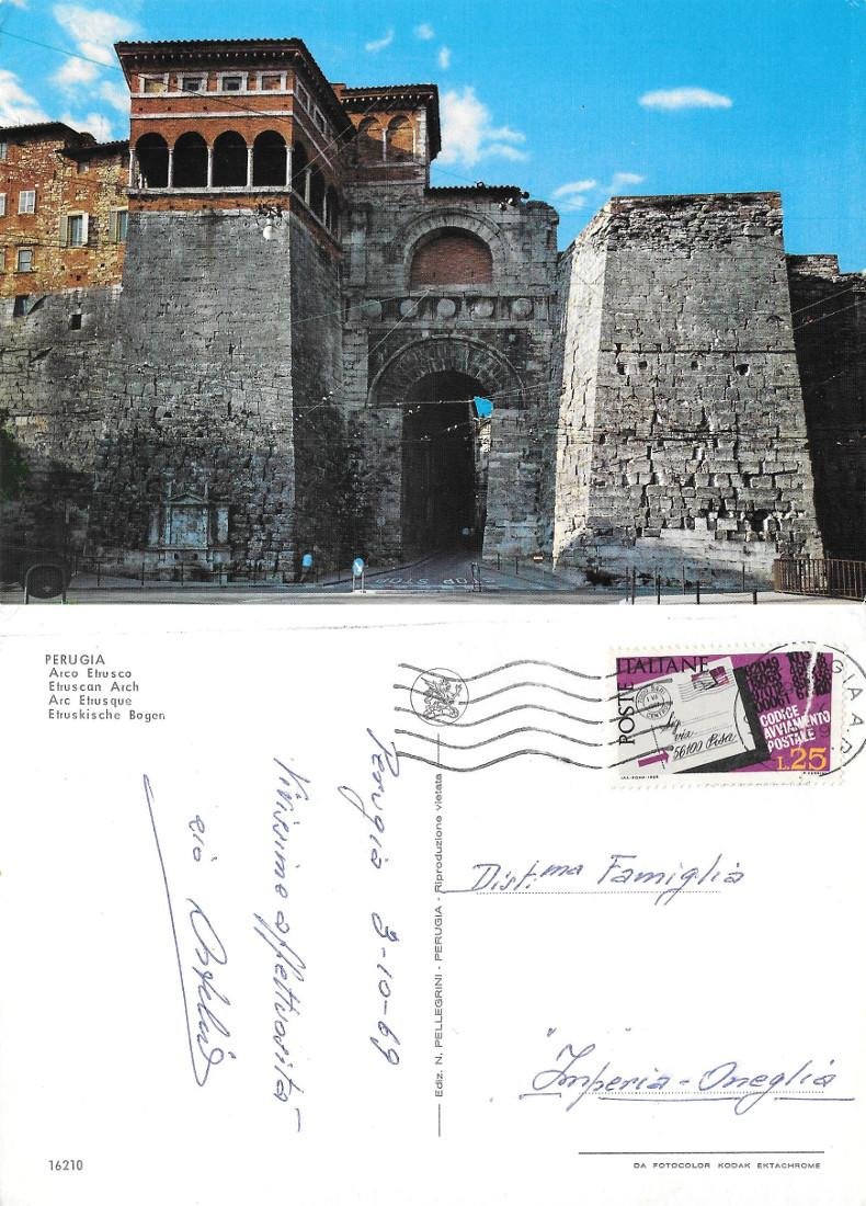 Perugia. Arco Etrusco. Viaggiata 1969 | Immagine principale