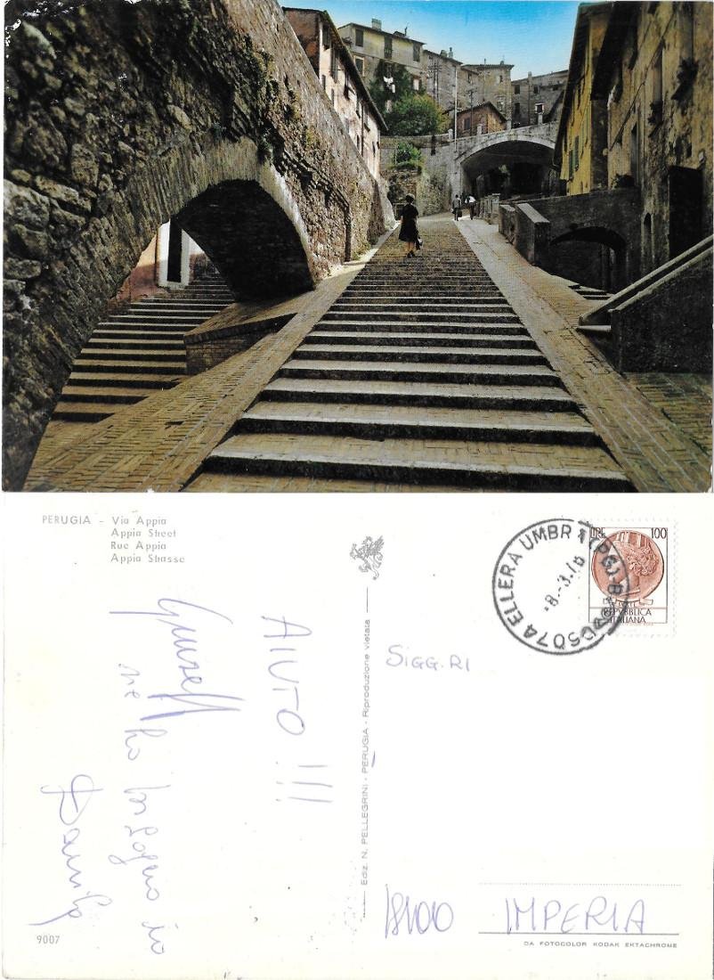 Perugia. Via Appia. Viaggiata 1978