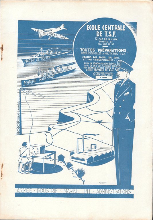 Peugeot Puissance Utile / Ecole Centrale de TSF- Advertising 1936