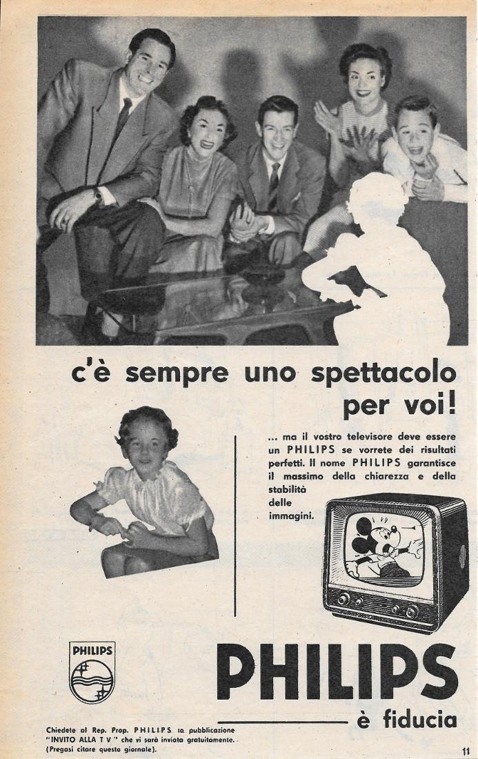 Philips. C'è sempre uno spettacolo per voi. Advertising 1956