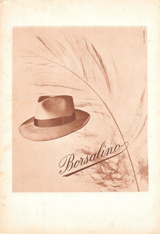 Phos Kelémata / Borsalino. Advertising 1947, fronte retro