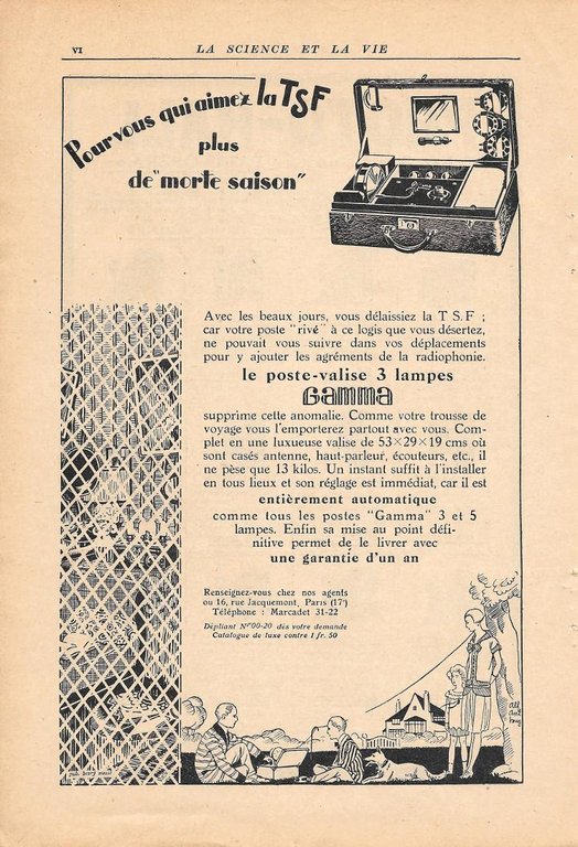 Photo-Hall / Le poste valise 3 lampes GAMMA. Pubblicita 1926, …