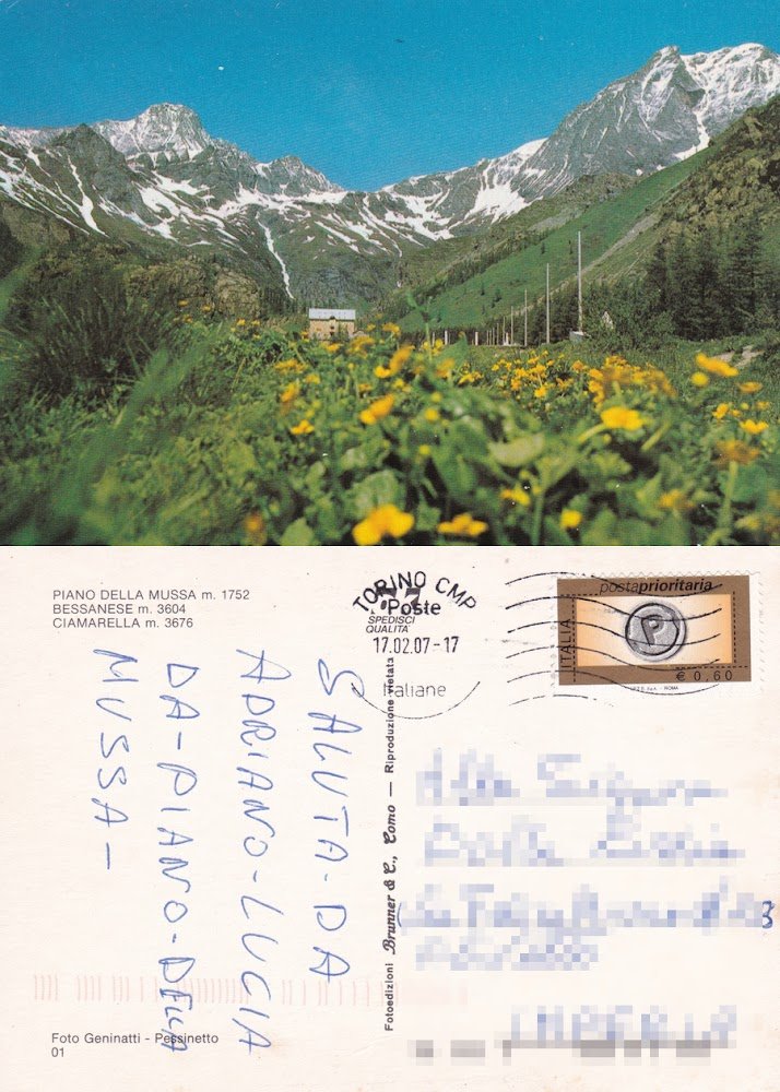 Pian della Mussa (TO) Bessanese, Ciamarella. Viaggiata 2007