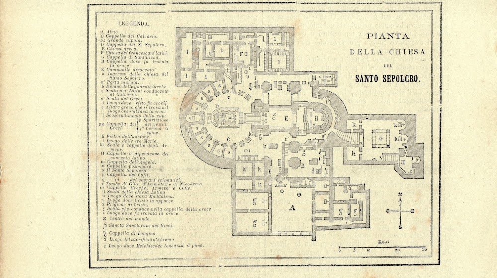 Pianta della chiesa del Santo Sepolcro. Stampa 1863.