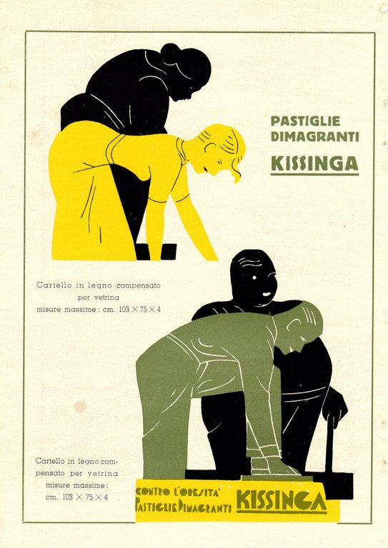 Pinalpin / Pastiglie dimagranti Kissinga . Advertising 1939