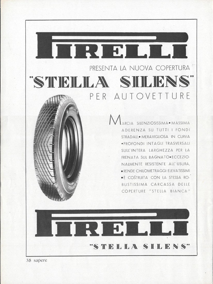 Pirelli Stella Silens - Advertising 1938
