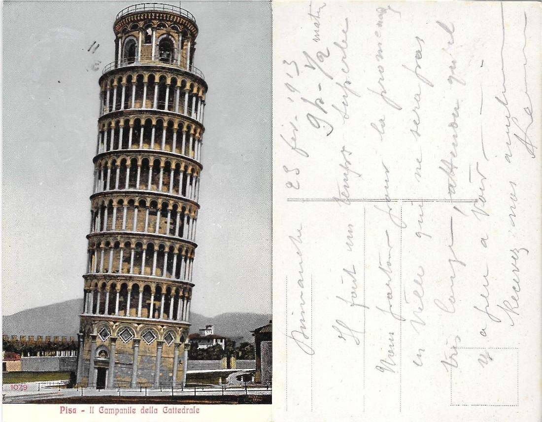 Pisa il Campanile della Cattedrale. Datata 1913