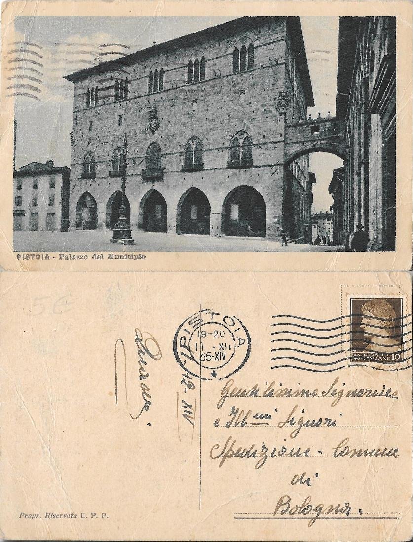 Pistoia. Palazzo del Municipio. Viaggiata 1935