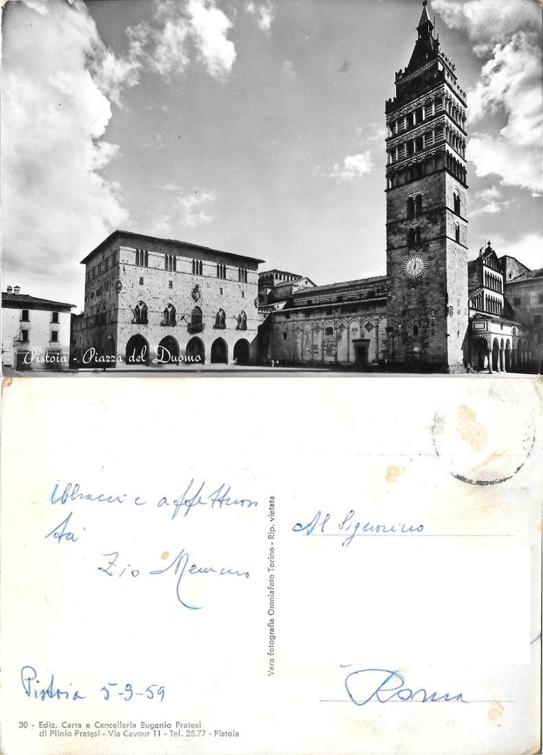 Pistoia. Piazza del Duomo. Viaggiata 1959