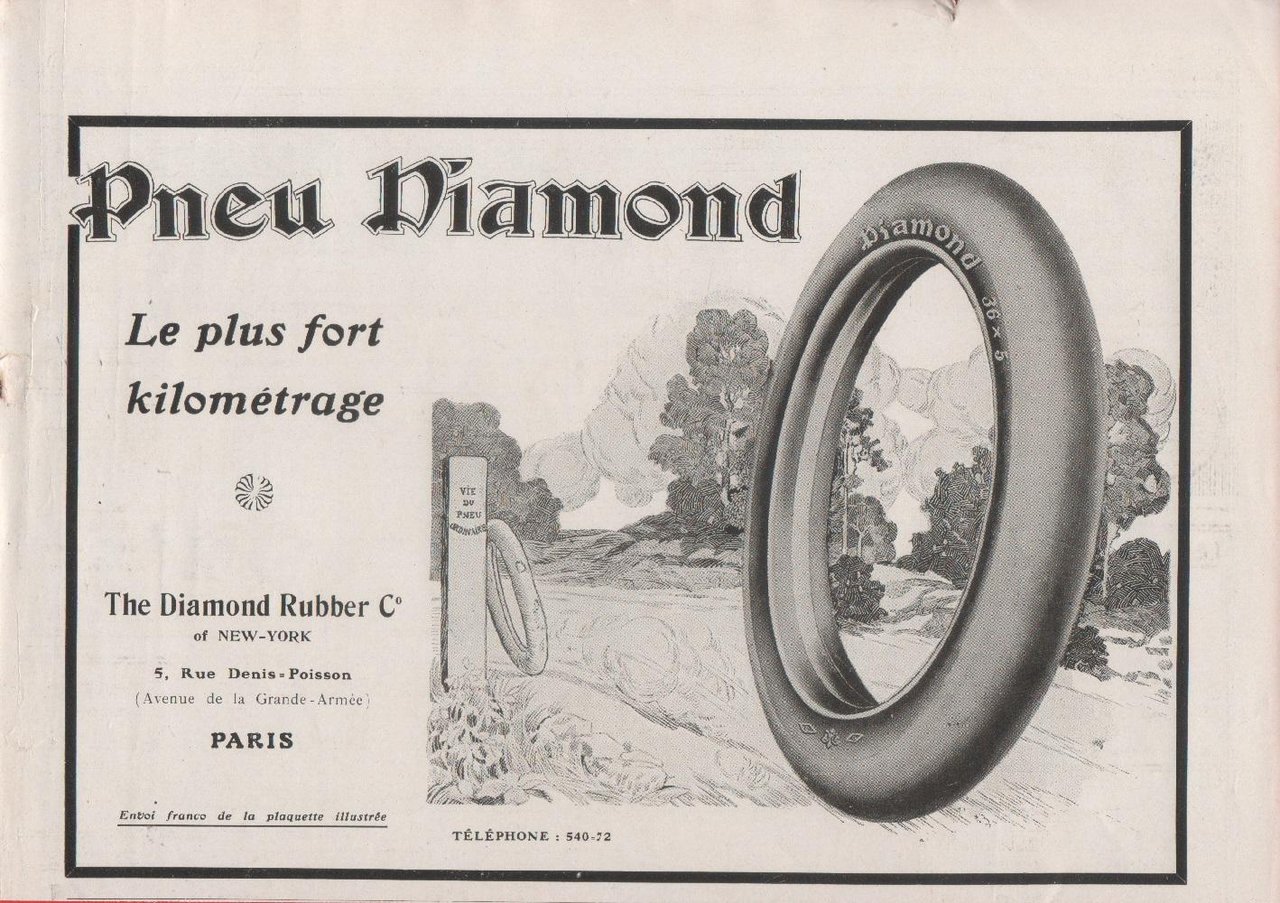 Pneu Diamond/Benedectine. Advertising 1912
