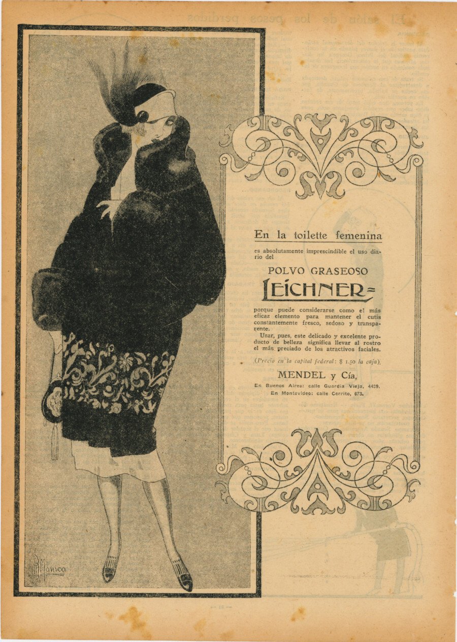 Polvo graseoso Leichner. Advertising 1922