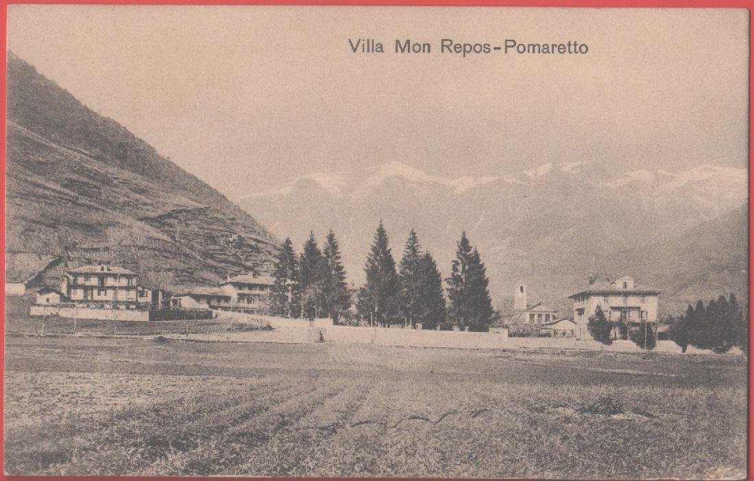 Pomaretto (TO). Villa Mon Repos. Non viaggiata. Originale d'epoca