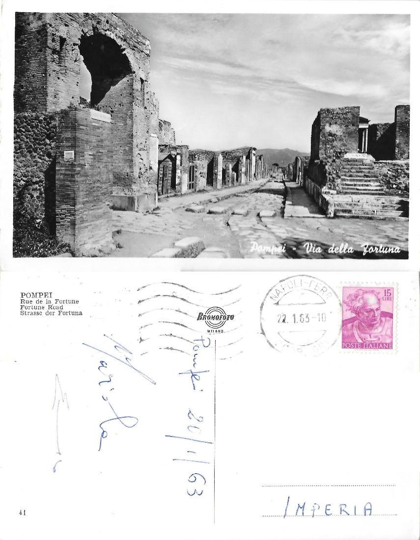 Pompei. Via della Fortuna. Viaggiata 1963