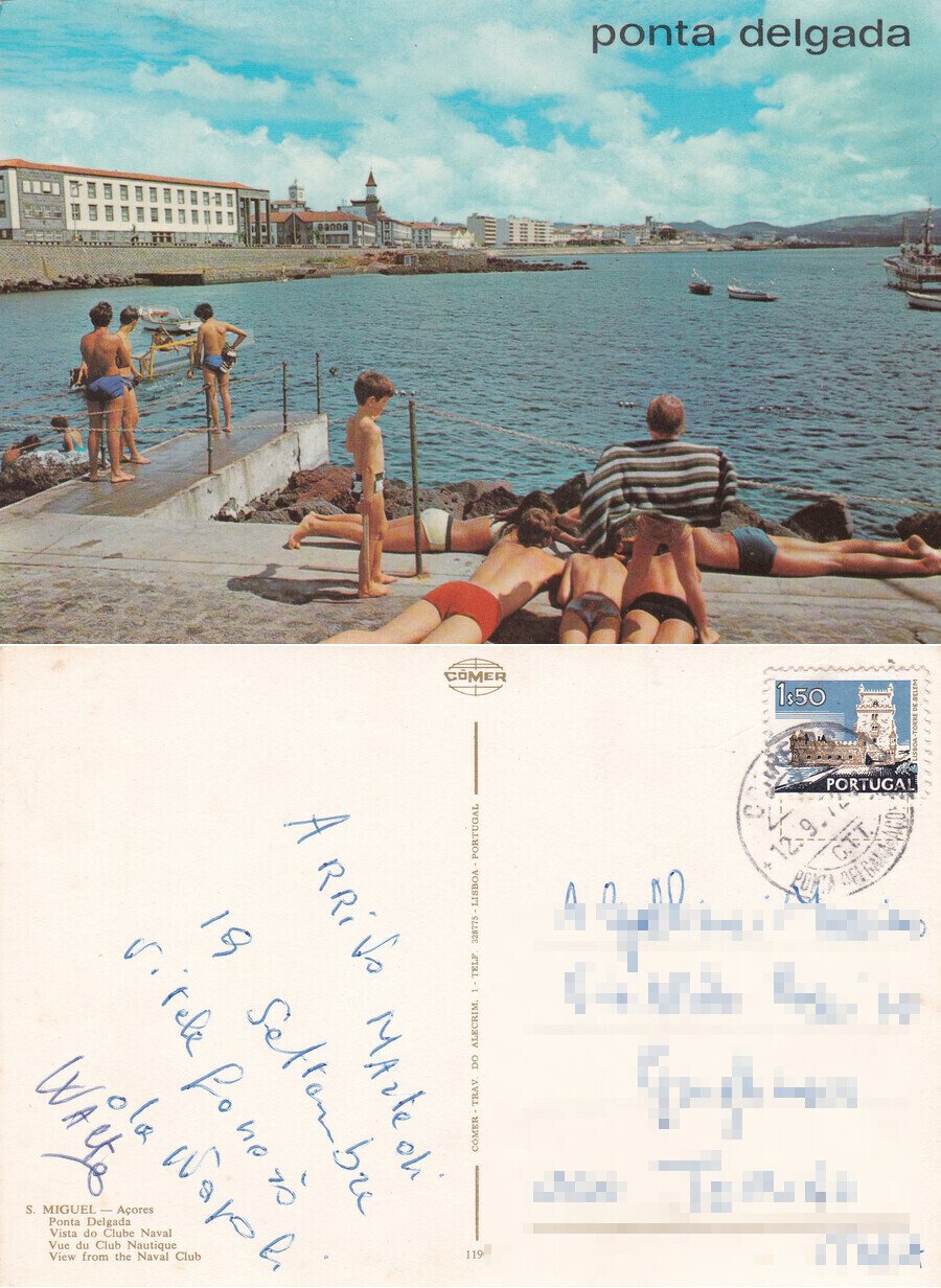 Ponta Delgada. Viaggiata 1972
