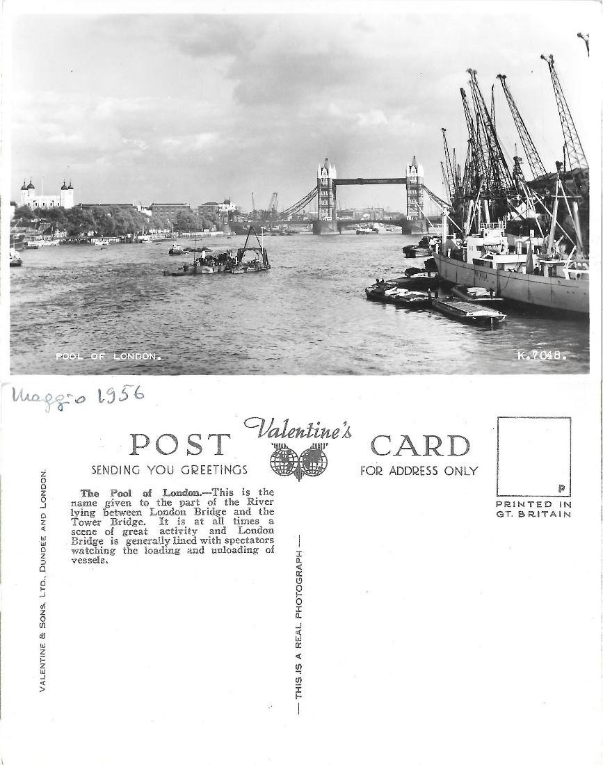 Pool of London. Non viaggiata, datata 1956
