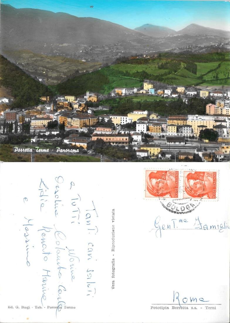 Porretta Terme. Panorama. Viaggiata 1963