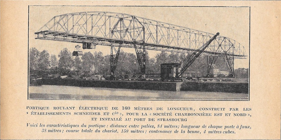 Portique roulant electrique de 160 mètres , port de Strasbourg …