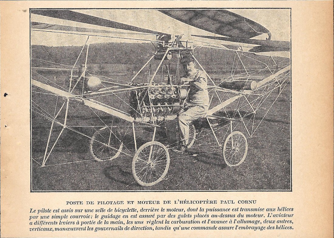 Poste de pilotage et moteur de l'elicoptere P. Cornu - …