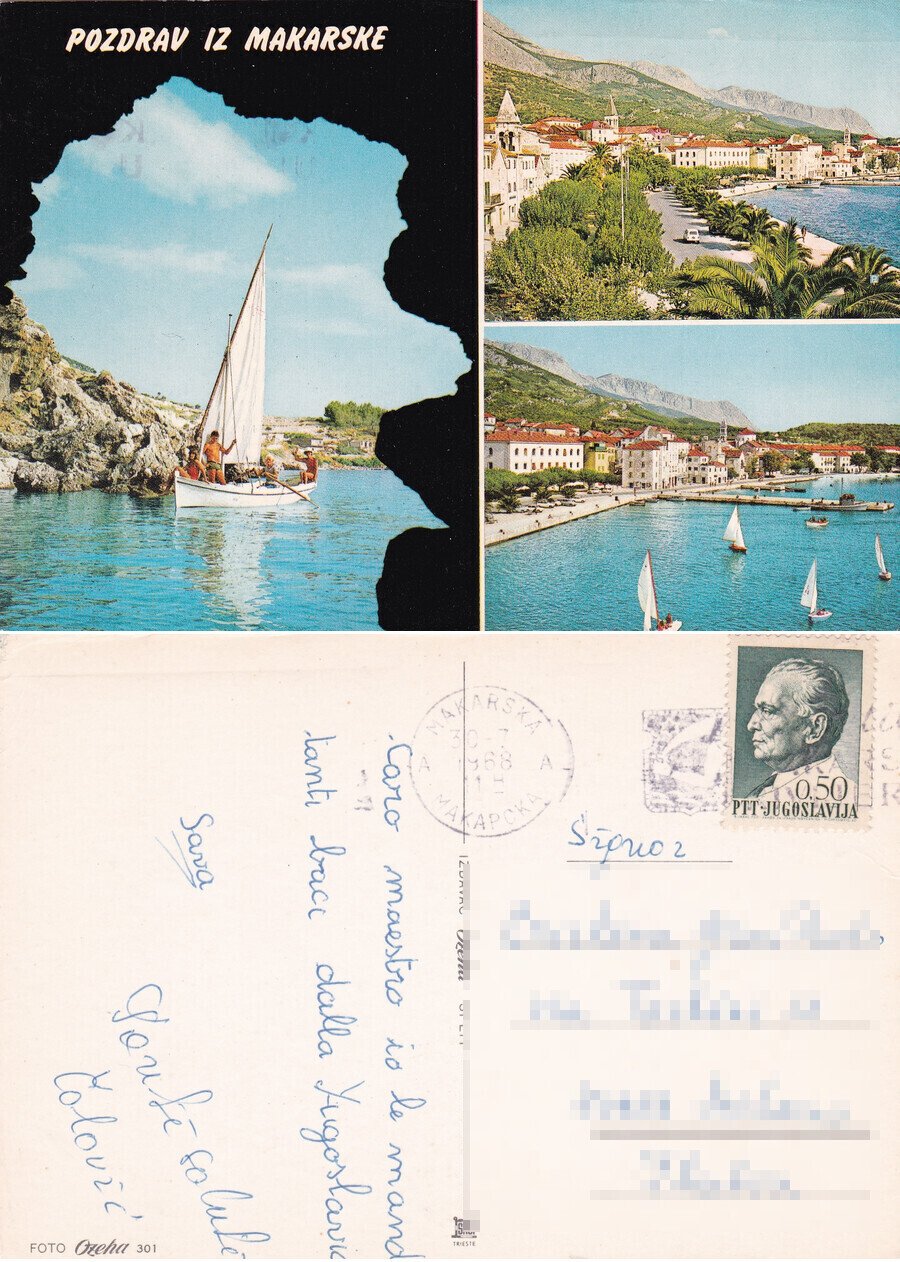 Pozdrav iz Makarske. Viaggiata 1968