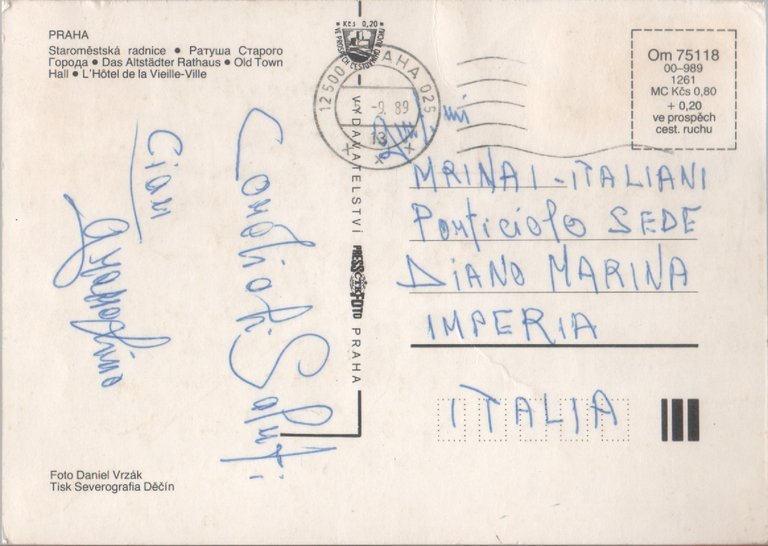 Praga. Old Town Hall. Viaggiata 1989