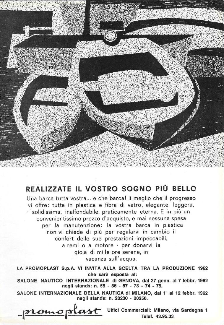 Promoplast. Realizzate il sogno. Una barca tutta vostra. Advertising 1962
