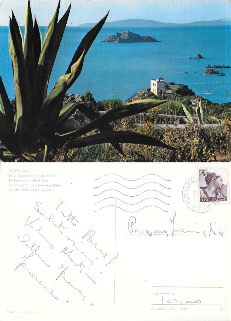 Punta Ala (GR). Isola Sparviero e Isola d'Elba. Viaggiata