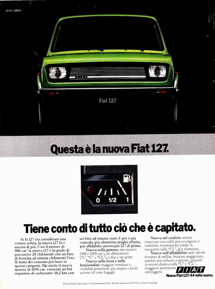 Questa è la nuova FIAT 127. Advertising 1977