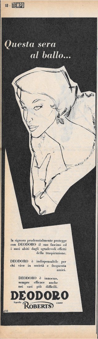 Questa sera al ballo Deodoro Roberts - Advertising 1956