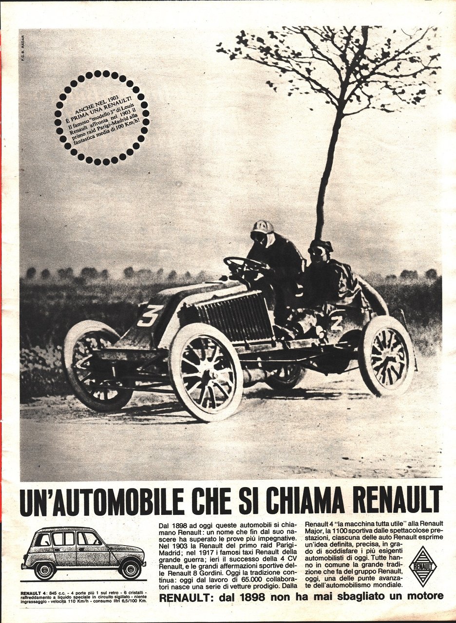 R4. Un'automobile che si chiama Renault. Advertising 1965