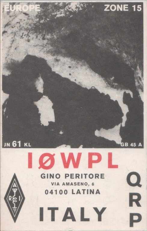 Radio Card. Perugia 1984. IØWPL - Gino Peritore