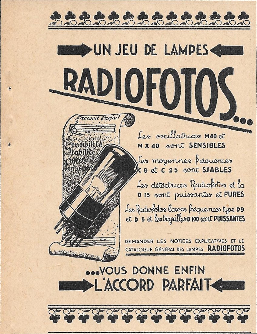 Radiofotos un jeu de lampes - Advertising 1929