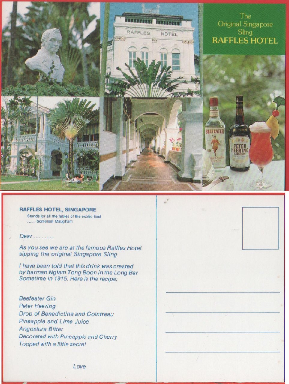 Raffles Hotel. Singapore. Non viaggiata