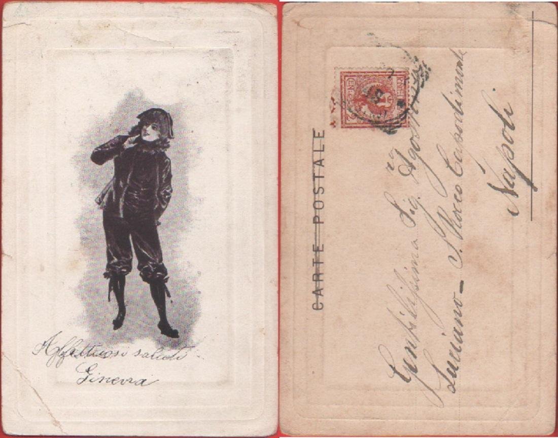 Ragazza in maschera. Viaggiata 1908