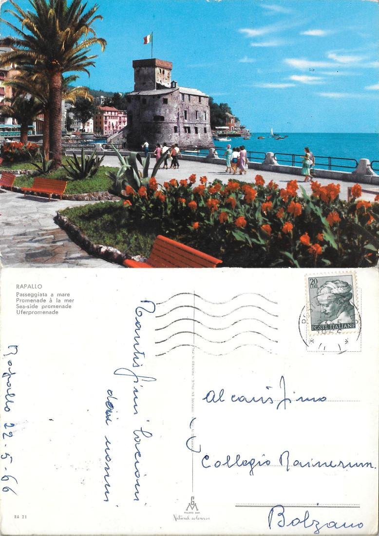 Rapallo. Passeggiata a mare. Viaggiata 1966