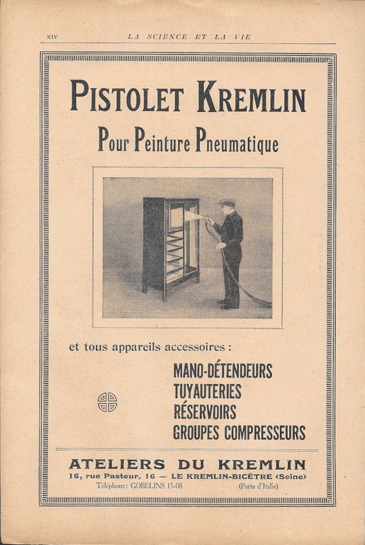 Rateu compresseur d'air / Pistolet Kremlin - Advertising 1928