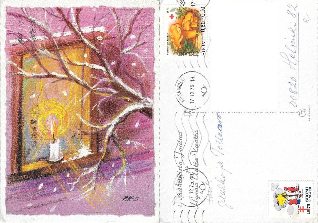 Rauhallista Joulua Hyvaa Uutta Vuotta (FIN). Viaggiata 1975
