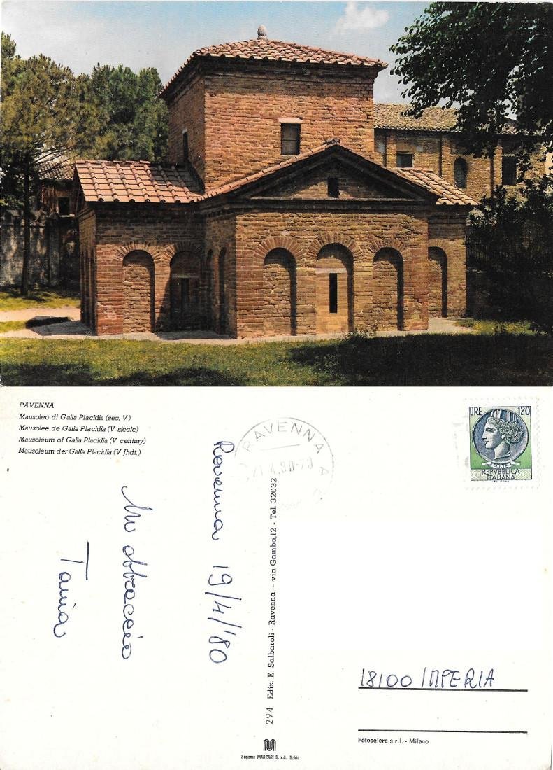 Ravenna. Mausoleo di Galla Placidia. Viaggiata 1980