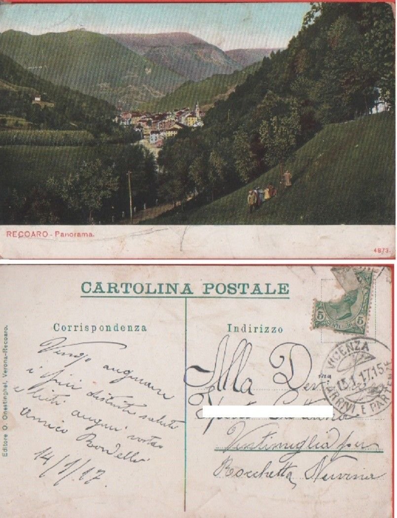 Recoaro. Panorama. Viaggiata 1917