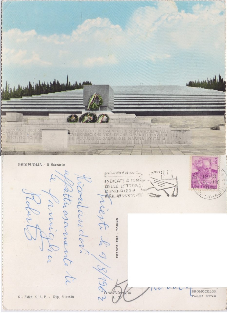 Redipuglia. Il Sacrario. Viaggiata 1963