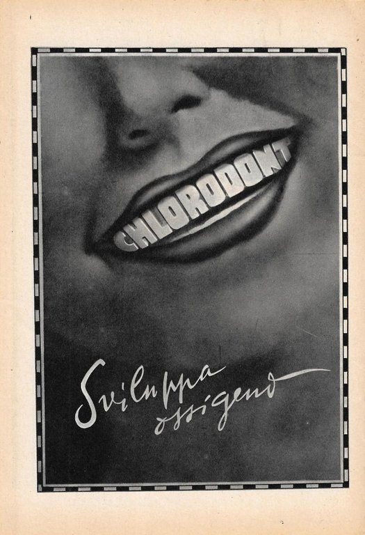 René Briant Cognac /Dentifricio Chlorodont . Advertising 1947, fronte retro