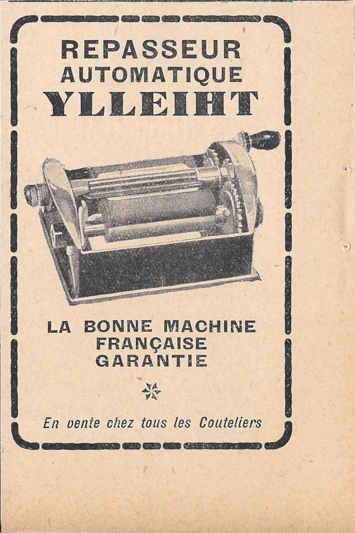 Repasseur Automatique Ylleiht - Advertising 1928